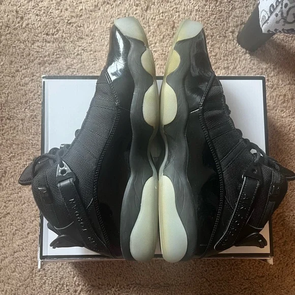 Air Jordan 6 Rings Black Sneakers - Picture 3 of 8